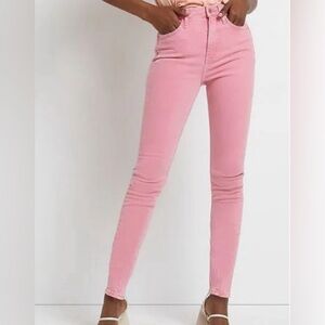 NWOT River Island Pink High Waist Bum Sculpt Skinny Jeans size US‎ 6s